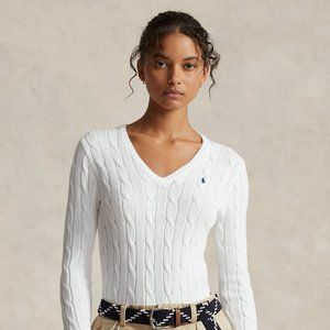 Ralph Lauren White V-Neck Sweater